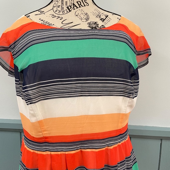 Modcloth Striped Flutter Sleeve Dress 2X - Picture 4 of 7